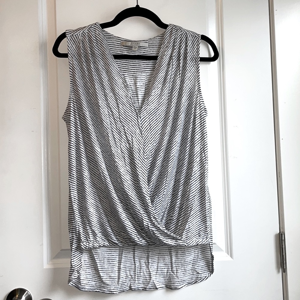 Black & white striped Guess tank top